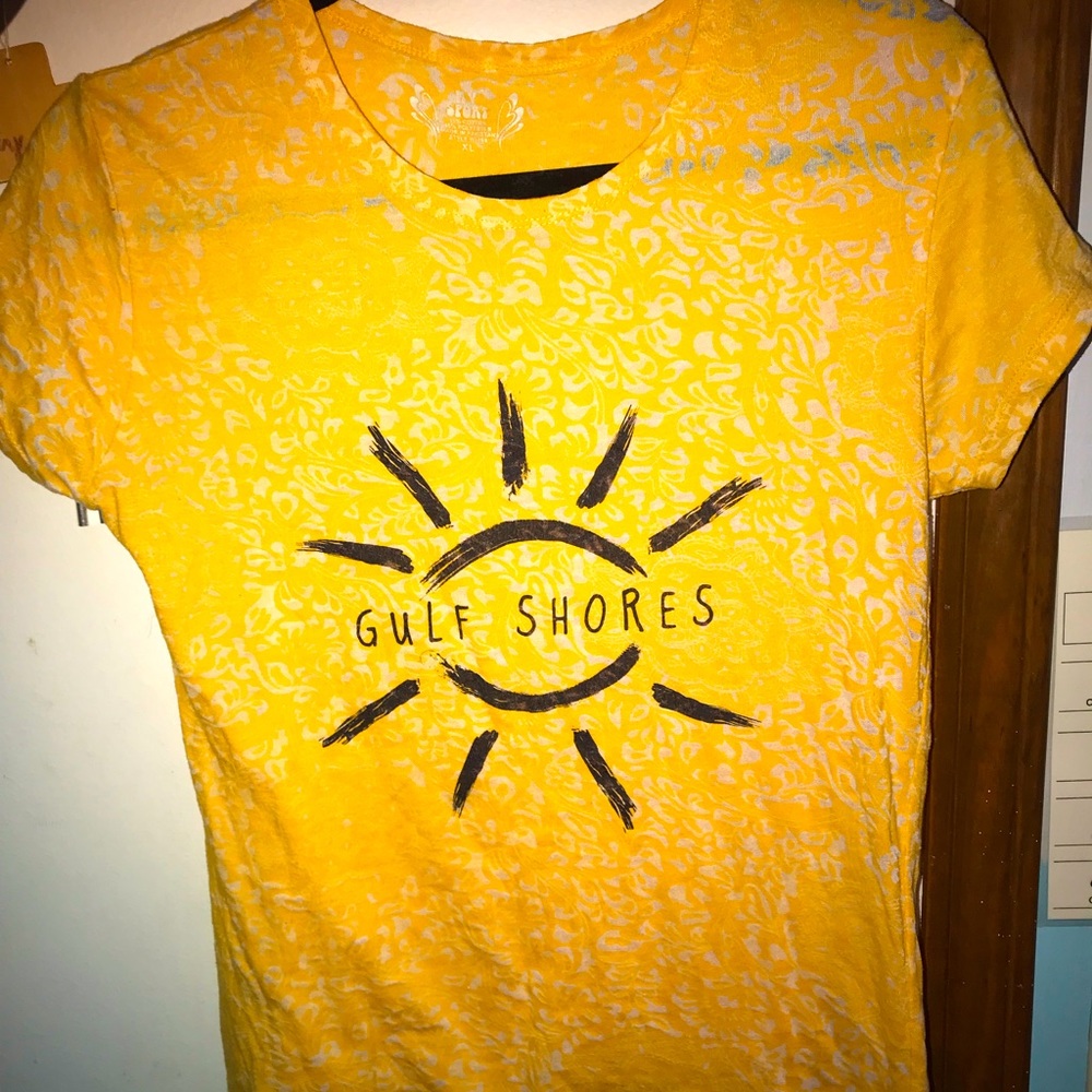 Yellow Gulf Shores sheer T-shirt